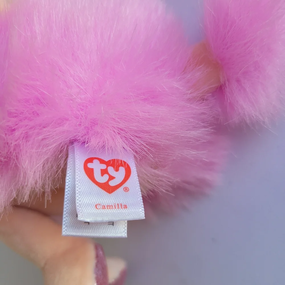Ty Pink Poodle Plush with Glittery Paws